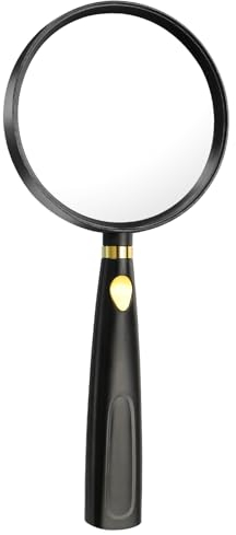QIYILE Loupe à main - 5 x - Incassable - 90 mm - Pour personnes âgées, enfants, journaux, lecture, insectes, observation de loisirs