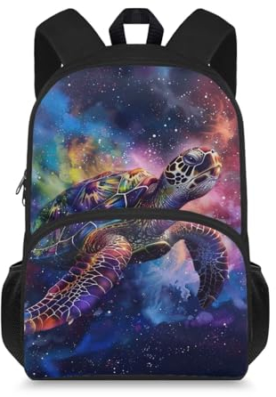 Chririnla Kinder-Schultasche, Dinosaurier-Schultasche, Kleinkind-Rucksack für Vorschule, elementar, leicht, lässiger Rucksack, Galaxy Turtles