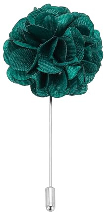 PATIKIL Pin de Boutonniere de Flores, Alfiler de Solapa para Hombres Flores de Camelia para Traje Boda Graduación Aniversario Accesorios de Atuendo, Verde Oscuro