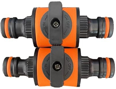 DEFIYEAR 2 Pack Hozelock Connectors, Quick Release Double-Tap Nozzle Valve for Hozelock Connectors and Fittings, Hose Pipe Connector, for Hozelock Tap Connector Garden Shut-Off Valve Hozelock Fittings