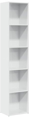 vidaXL Bücherregal Hochglanz-Weiß 40x30x189 cm Holzwerkstoff, Bücherschrank, Lagerschrank, Schrank, Bücherschränke, Lagerregal, Regal, Regale
