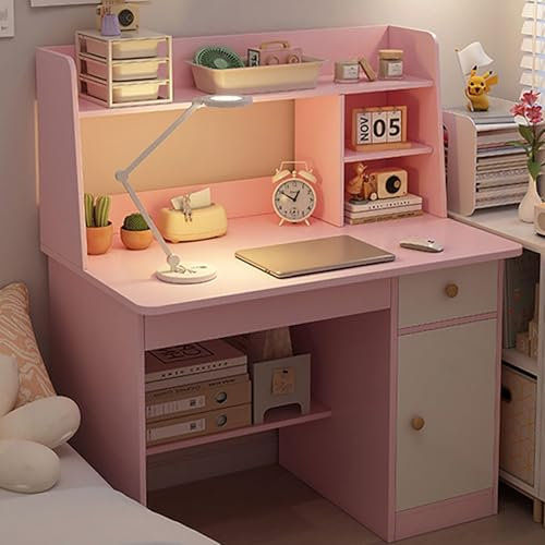 Kinderschreibtisch schreibtisch holz Kindertisch- und Stuhl-Sets,31.5*15.7*42.1in Kinderschreibtisch mit Schubladen und Ablagefächern, Lesen/Lernen/Schreiben für Mädchen und Jungen Kinderzimmermöbel(P