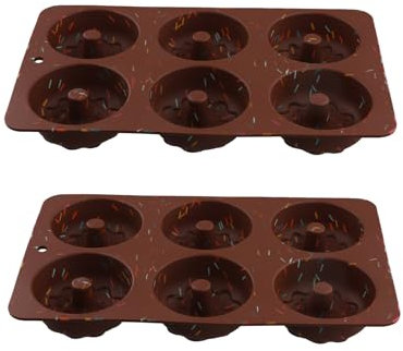 FYOBOT Mini Tortiera da 2 Pezzi, Tortiera con Tubo Scanalato A 6 Cavità, Stampo In Silicone Antiaderente per Cupcake, Ciambelle, Muffin, Pane di Mais