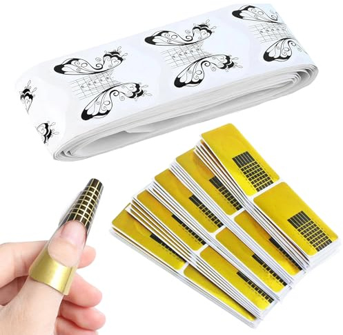 300 Stück Nagelschablonen, Nagelverlängerung Schablone, Selbstklebende Butterfly Schwarz, Modellier selbstklebend für Gel-Nägel, für die Künstliche Fingernagel Modellage/DIY Maniküre