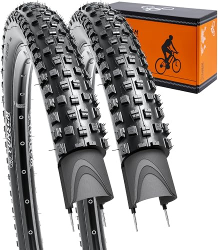 YunSCM 2PCS 29 Inch 60TPI Nylon Bike Tyres 29x2.60 Tires 68-622 Puncture-Resistant Tires, Compatible 29x2.5 29x2.6 Mountain/Road Bike Tyre