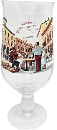 GarageBar Birra Moretti - Bicchiere da birra nucleato in edizione limitata, disponibile in quattro motivi, da 590 ml, prodotto ufficiale, fornito con 2 tappetini antigoccia per birra (Aperitivo)