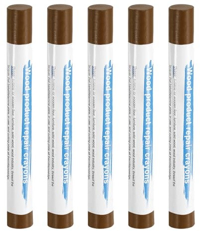 QUARKZMAN 5pcs Bâtons De Remplissage Pour Bois Crayons De Cire Pour Meubles Réparation Pour Rayures Trous Bois, Brown Walnut