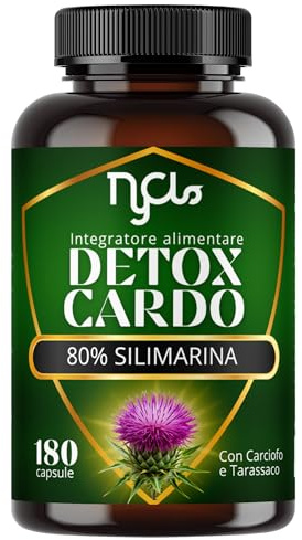 Cardo Mariano 550 mg 80% Silimarina – 180 Capsule con Tarassaco e Carciofo