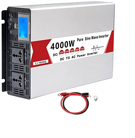Inverter, Inverter Corrente a onda pura 4000W (valore di picco) Trasformatore CC 12V/24V/48V/60V a CA a sinusoidale Automobile, domestica(60V 4000W)