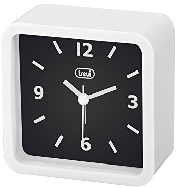 Trevi SL 3820 Sveglia con Grande Quadrante, Finitura Gommata e Cover Silicone Antiurto, Movimento Silenzioso Sweep, Appendibile a Parete, Bianco