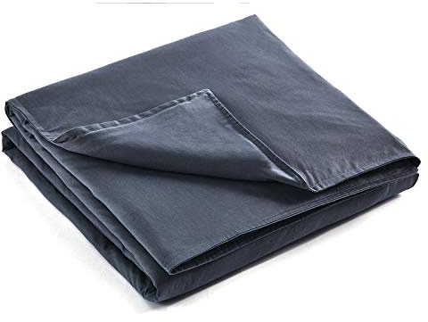 RelaxBlanket 152 cm x 203 cm påslakan för viktad filt | premium 180 GSM bomull | mörkgrå