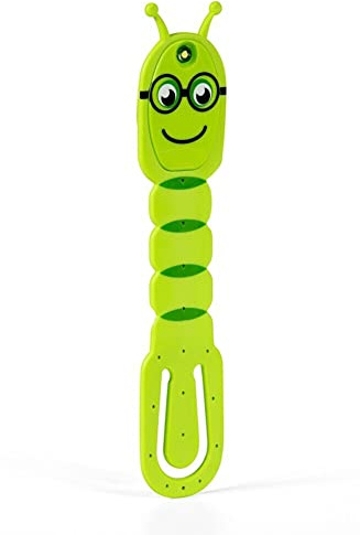 Flexilight Pals Leselicht (Bookworm) | grün | 2 in 1 Leselampe & Lesezeichen | LED Leselicht | Geschenk für Leser, Buchliebhaber | Deutsche Ausgabe: Superleicht und voll flexibel