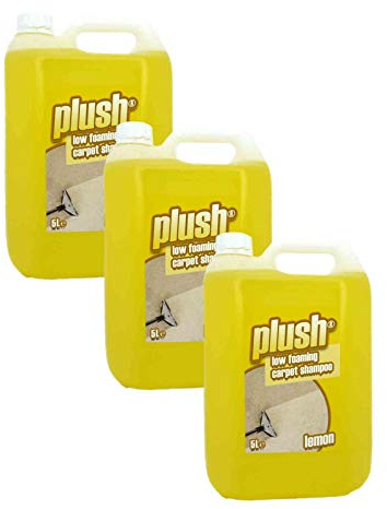 Carpet Cleaner Shampoo & Odour Deodoriser (inc Pet) Plush 5L x3 (Lemon)