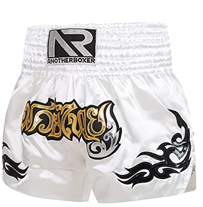 SHINROAD Pantaloncini da Muay Thai per bambini, elastici, traspiranti, Muay Thai, design a corda, kickboxing