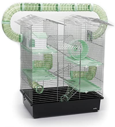 Gnagarbur CH2 XXL tillbehör tunnelsystem krom svart grön mus hamster bur