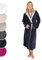 Blumtal Bademantel Damen Frottee in L aus 100% Baumwolle - OEKO-TEX zert. Sauna Bademantel Damen Baumwolle aus Velour & Frottier- extra saugstarke Bathrobe Women - Morgenmantel - Hellblau/Dunkelblau
