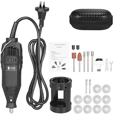 YIWENG Affûteuse de tronçonneuse portable Meuleuse de chaîne portable Scie électrique Affûteuse d'outils de meulage électrique avec tête de meulage + Guide d'angle + Affûteuse d'électrode de tungstène