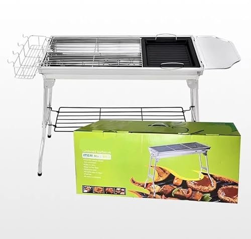 Träkolgrillar Stor Grill Hushållsstekning och Grillning Grillgrill med dubbla ändamål Utomhusfällbar grillgrill Stående Grill