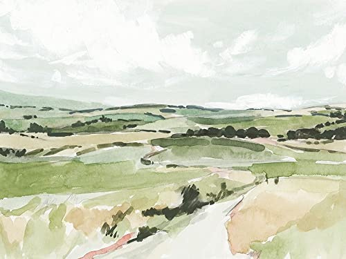 Rolling Pastures Sketch I Poster Print - Victoria Barnes (36 x 24)