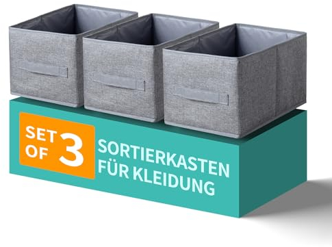 ORLISA Schrank Organizer Geeignet für Kleidung, Sportkleidung, Yogahosen, Aufbewahrung-2er Boxen Set Aufbewahrungsboxen -Faltbare für Schubladen Organizer 30x21x18 cm