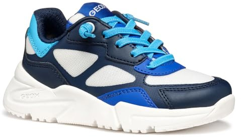 Geox J Loftus Boy E - Scarpe da Ginnastica Bambino, White/Navy,