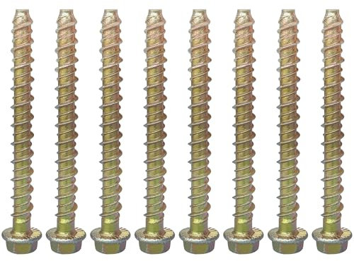 8 Tornillos Autorroscantes Pernos Autotaladrantes M8 x 100 mm para Hormigón