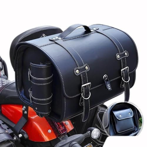 Bauletto in Pelle Guzz per Moto Guzzi V7, Borsa Bagagli Strumenti Impermeabili, Grande Capacità Baule Posteriore Valigia
