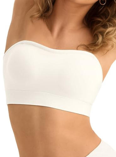 SHARICCA Sujetador Sin Tirantes Mujer sin Aros Bandeau Top Multifunción Bralette Invisible sin Costuras Sstrapless Bra