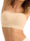 SHARICCA Strapless Bra for Women Seamless Bandeau Bra Non-Wired Padded Bralette Clear Straps Full Support Non-Slip S-XL(White-L)