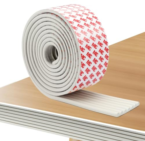RANJIMA Paraspigoli Bambini Angolari di Schiuma, Bordatura Autoadesiva per Mobili Forma di W, 500cmx80mmx8mm Universale Protezioni delle Pareti,Mobili,Super-soft Proofing e la Sicurezza per il Bambino