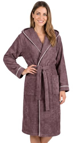 LAYNENBURG Peignoir Femme Polaire Robe de Chambre Femme Polaire avec Capuche - coton Douce S-XXXL - Chaud, Confortable & Cosy pour l'Hiver et l'été