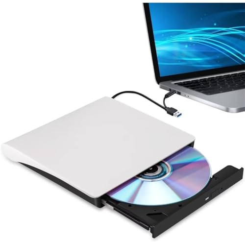 AYJYZHIAG Graveur Externe CD DVD RW USB 3.0 Type-C, Lecteur Portable, lecteurs optiques for Ordinateur, Windows 11, 10, Mac, Linux OS
