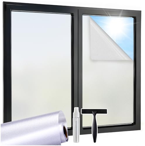 Lifetree Lámina opaca para ventana de cristal esmerilado con adherencia estática, 60 x 200 cm, protección de privacidad sin pegamento, lámina para ventana, protección UV y privacidad mate, para casa o