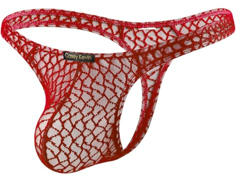 Casey Kevin Stringtrosa herr spets transparent nät stringtrosa sexiga underkläder G-string låg midja andningsbara trosor