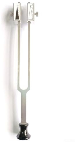 Stämgaffel 128 Hz C-ton aluminiumlegering för ljudterapi och neurologi test med för skala silver 31 x 8 x 7 cm (A)