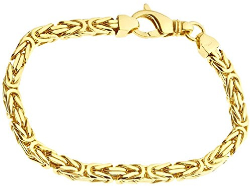 .iced-out. Sterling 925er Silber Königsarmband - BYZANTIN 6x6mm gold