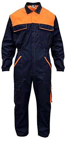 C.B.F. Balducci Group für Herren Arbeitsanzug aus 100% Baumwolle mit mehreren Taschen,Ohne Gummizug an den Handgelenken,langarm 2X Groß Orangenblau.