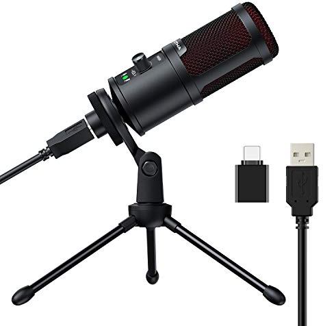 Microfono a Condensatore, OTHA Microfono USB per PC 192kHz/24bit, Microfono Cardioide, Plug & Play per Giochi, Podcast, Voice Over, Youtube, Riproduzione Vocale, Streaming Twitch