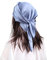 MEANBEAUTY Damen 70 x 70 cm Seidenschal Seide Leicht Bandana mehrfarbig Schal Kopftuch Haarschal-Blau