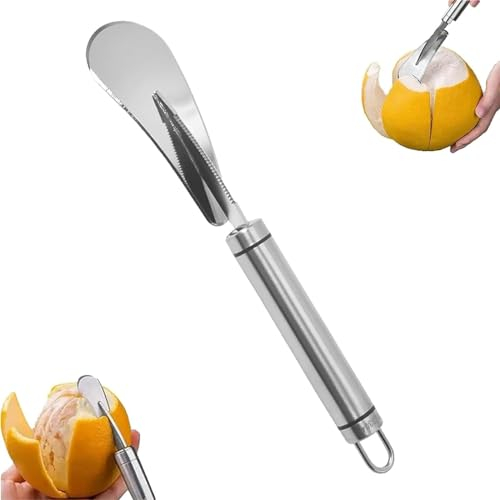 IFFANY Edelstahl-Pomelo-Öffner, kreative Küche, Orangenschälgerät, Obstschäler, Obstschnitzmesser, Schäler für Zitrone, Orange, Grapefruit