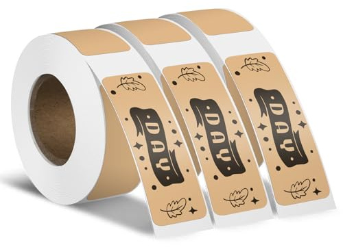 YIKIADA 3 Rouleaux Étiquettes Thermiques Adhésives 12 X 40 mm Kaki Ruban pour Étiqueteuse Autocollantes Imperméable Amovible Imprimables pour Bureau École QR Inventaire