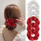 GFORI Disco Paillette Haargummi Scrunchies, Metallisches Silber Rot Elastisch Pferdeschwanz Haargummis, Retro Crunchies Haargummi, Disco Partygeschenke Haarschmuck Haargummi Damen Mädchen