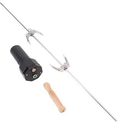 Pssopp Kit Girarrosto Rotante Automatico, Kit Griglia Girarrosto con Struttura Robusta e Silenziosa in Materiale Premium con Motore Elettrico per Cortile e Barbecue All'aperto