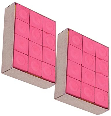 QANYEGN 24 gessetti NoSlip con punta di gesso, cubi di gesso da biliardo, per stecche, accessori da biliardo da tavolo (rosso)