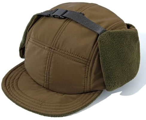 Clakllie Basecap med öronlappar för män och kvinnor, varm kort brätte baseballkeps, polar fleece, 5 panelkeps med kort skärm, mjuk pilotmössa, vintermössa, CDGE-BSWD2403-Brown, one size