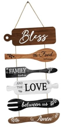 FytStycale Cartel de Madera para Cocina, Placa Colgante para Pared, Decoración para Niños, a, Individual