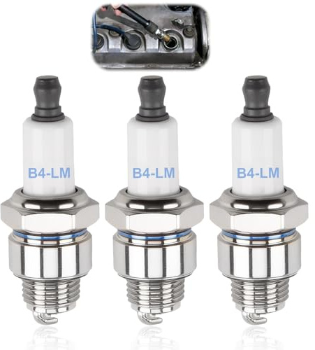 3 PCS Spark Plug for Lawnmower RJ19LM/B4-LM Compatible with BPMR7A, Mellbree L7T and Champion CJ8 RCJ6Y RCJ7Y 4-Stroke Spark Plugs Suitable for Stihl and Husqvarna Mowers
