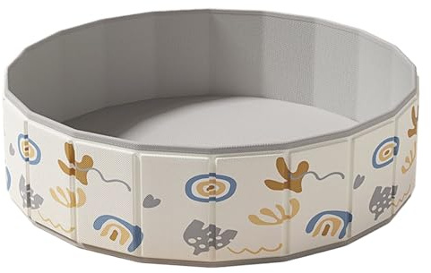 Lunaobrik Piscina para perros - Piscina infantil plegable para perros - Bañera portátil antideslizante, cuidado de chapoteo, diversión acuática para interior, exterior, jardín, niños