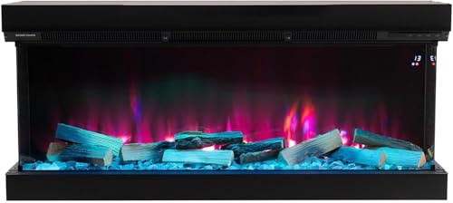Warmiehomy Electric Fire 70inch/180cm Insert Media Wall Fireplace with APP & Remote Control, 12 LED Flame Effect & 12 Backlight Support, 7day Programmable