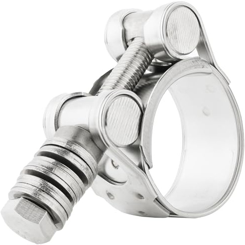 Boltza Konstant tryck T-Bolt slangklämma – SS316 marin kvalitet – extra brett 30 mm band med fjäderbelastad spänning, M10 bult – (44–47 mm)